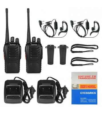 BAOFENG BF-888S 2Pcs Outdoor Handheld Interphone UHF VHF Walkie Talkie with Flashlight - US Plug