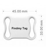 F2 Findmytag Global Locator Waterproof Anti-Lost Bluetooth Tracker Collar for Pet Cat Dog - White