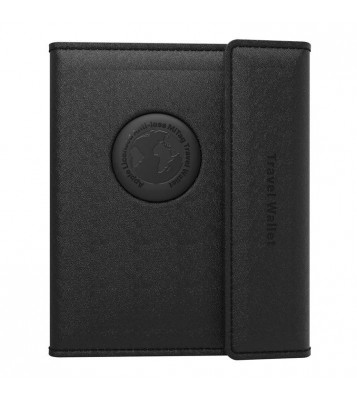 MILI HD-P16-T Compatible with AirTag Passport Wallet Anti-Lost Locator with Mitag Tracker - Black