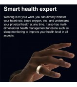 R18 Sleep Health Monitoring Ring Multifunctional Stainless Steel Smart Ring, Magnetic Cable Charging - Tarnish / Size 8