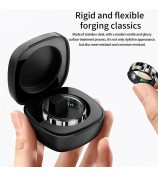 R9 Multifunctional Stainless Steel Smart Ring Heart Rate Blood Oxygen Sleep Monitoring Ring with Charging Case - Black / Size 8