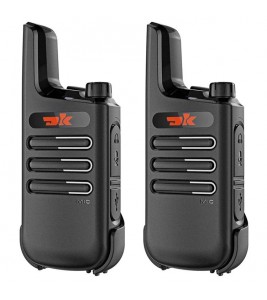 DK F1 2Pcs Portable Mini Handheld Interphone UHF 400-480MHZ Walkie Talkie - Black / EU Plug