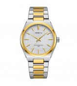 NIBOSI 2663 Business Men Quartz Watch Steel Strap Luminous Wrist Watch - Silver+Gold Strap / White Dial
