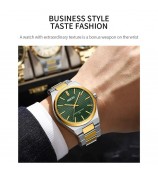NIBOSI 2663 Business Men Quartz Watch Steel Strap Luminous Wrist Watch - Silver+Gold Strap / White Dial