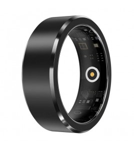 S1 Heart Rate Blood Oxygen Sleep Monitoring Ring Outdoor Sport Smart Finger Ring with Charging Case - Black / Size 8