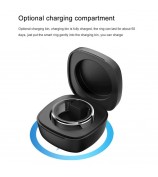 S1 Heart Rate Blood Oxygen Sleep Monitoring Ring Outdoor Sport Smart Finger Ring with Charging Case - Black / Size 8
