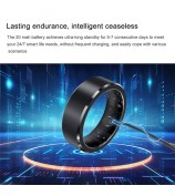 S1 Heart Rate Blood Oxygen Sleep Monitoring Ring Outdoor Sport Smart Finger Ring with Charging Case - Black / Size 8