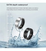 S1 Heart Rate Blood Oxygen Sleep Monitoring Ring Outdoor Sport Smart Finger Ring with Charging Case - Black / Size 8