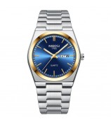 NIBOSI 2658 Stylish Steel Strap Men Wrist Watch Luminous Calendar Quartz Watch - Gold+Blue