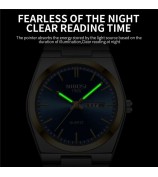 NIBOSI 2658 Stylish Steel Strap Men Wrist Watch Luminous Calendar Quartz Watch - Gold+Blue