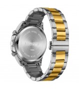 NIBOSI 2652 Stylish Steel Strap Men Quartz Watch 3 Sub-Dials Luminous Wrist Watch - Silver+Gold Strap / Blue Dial