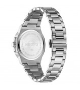 NIBOSI 2632 Stylish Men Wrist Watch Steel Strap Luminous Calendar Quartz Watch - Silver Strap / Green Dial