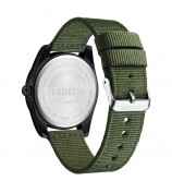 NIBOSI 2639 Fashion Casual Student Men Wrist Watch Nylon Strap Calendar Quartz Watch - Black Case / White Dial