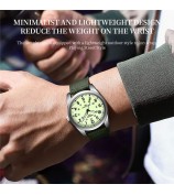 NIBOSI 2639 Fashion Casual Student Men Wrist Watch Nylon Strap Calendar Quartz Watch - Black Case / White Dial