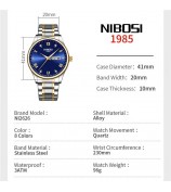 NIBOSI 2626 Rhinestone Decor Men Steel Strap Luminous Quartz Watch - Silver Strap / White Dial
