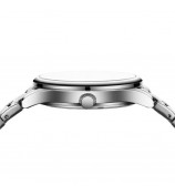 NIBOSI 2626 Rhinestone Decor Men Steel Strap Luminous Quartz Watch - Silver Strap / White Dial
