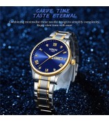 NIBOSI 2626 Rhinestone Decor Men Steel Strap Luminous Quartz Watch - Silver Strap / White Dial