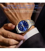 NIBOSI 2626 Rhinestone Decor Men Steel Strap Luminous Quartz Watch - Silver Strap / White Dial