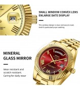 NIBOSI 2628 Fashion Men Steel Strap Calendar Quartz Watch - Silver Strap / Blue Dial