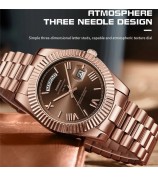 NIBOSI 2628 Fashion Men Steel Strap Calendar Quartz Watch - Silver Strap / Blue Dial