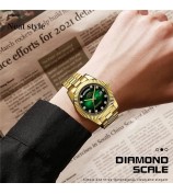 NIBOSI 2627 Rhinestone Decor Men Steel Strap Calendar Quartz Watch - Silver Strap / White Dial