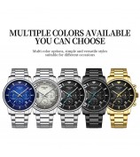 NIBOSI 2630 Steel Strap Business Men 3 Sub-Dials Luminous Quartz Watch - Black