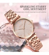 NIBOSI 2650 Stylish Shimmer Women Watch Steel Strap Quartz Watch - White Dial / Silver+Rose Gold Strap
