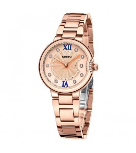 NIBOSI 3005 Rhinestone Decor Stylish Steel Strap Women Quartz Watch - Rose Gold