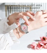 NIBOSI 3005 Rhinestone Decor Stylish Steel Strap Women Quartz Watch - Rose Gold