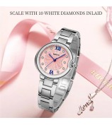 NIBOSI 3005 Rhinestone Decor Stylish Steel Strap Women Quartz Watch - Rose Gold
