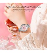 NIBOSI 3005 Rhinestone Decor Stylish Steel Strap Women Quartz Watch - Rose Gold