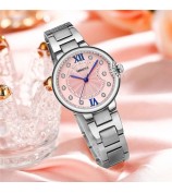 NIBOSI 3005 Rhinestone Decor Stylish Steel Strap Women Quartz Watch - Rose Gold