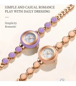 NIBOSI 2665 Stylish Bracelet Women Rhinestone Decor Quartz Watch - Purple