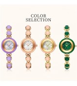 NIBOSI 2665 Stylish Bracelet Women Rhinestone Decor Quartz Watch - Purple