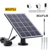 3W Solar Panel Doorbell Surveillance Camera Charger with DC55x21 / DC3.5x1.35 Output Interface - White