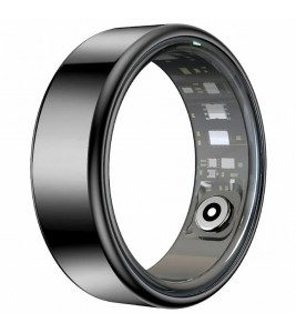 R99 Smart Ring with Charging Case Support Heart Rate, Blood Oxygen, Sleep Monitoring - Black / #7 / 17.4mm