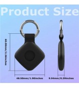 For Tile Mate (2024)  /  (2022) Bluetooth Tracker Silicone Case Anti Drop Protective Cover With Keychain - Black