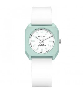 SKMEI 7089 Women Student Quartz Watch Stylish Square Wrist Watch - Cyan