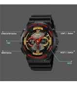 SKMEI 2118 Sports Luminous Digital Watch Men Calendar Electronic Wrist Watch - Black+Red / Matte Case