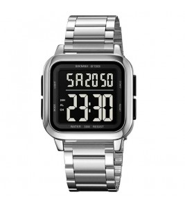 SKMEI 2133 Stylish Digital Watch Student Steel Strap Square Electronic Watch - Silver