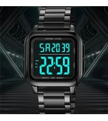 SKMEI 2133 Stylish Digital Watch Student Steel Strap Square Electronic Watch - Silver