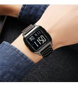 SKMEI 2133 Stylish Digital Watch Student Steel Strap Square Electronic Watch - Silver