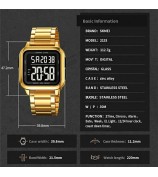 SKMEI 2133 Stylish Digital Watch Student Steel Strap Square Electronic Watch - Silver