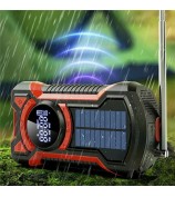 EM03 Emergency Solar Powered Radio Hand Crank AM / FM / WB Bluetooth Receiver with LED Flashlight - Green