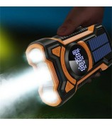 EM03 Emergency Solar Powered Radio Hand Crank AM / FM / WB Bluetooth Receiver with LED Flashlight - Green