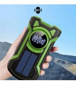 EM03 Emergency Solar Powered Radio Hand Crank AM / FM / WB Bluetooth Receiver with LED Flashlight - Green