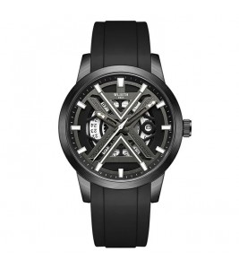 WLISTH 6183 Simple Stylish Luminous Quartz Watch with Silicone Strap - Black