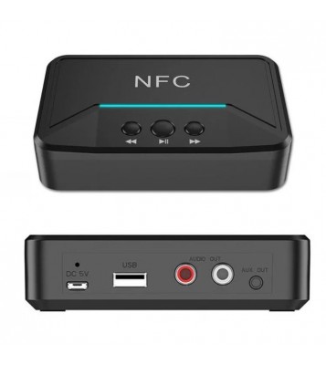 BT200 NFC 5.0 Bluetooth Receiver A2DP AUX 3.5mm RCA Jack USB Smart Playback Stereo Audio Wireless Adapter for Car Kit Speaker