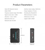 BT200 NFC 5.0 Bluetooth Receiver A2DP AUX 3.5mm RCA Jack USB Smart Playback Stereo Audio Wireless Adapter for Car Kit Speaker