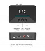 BT200 NFC 5.0 Bluetooth Receiver A2DP AUX 3.5mm RCA Jack USB Smart Playback Stereo Audio Wireless Adapter for Car Kit Speaker